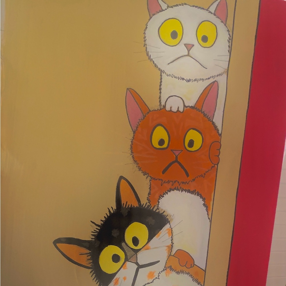 Art by me …Colorful Cat Illustration  size 16x20